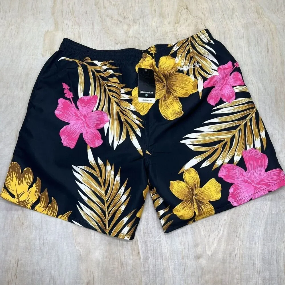 NEW SM Chicago Bulls Mitchell Ness Floral Pattern Knit Shorts Mesh Liner